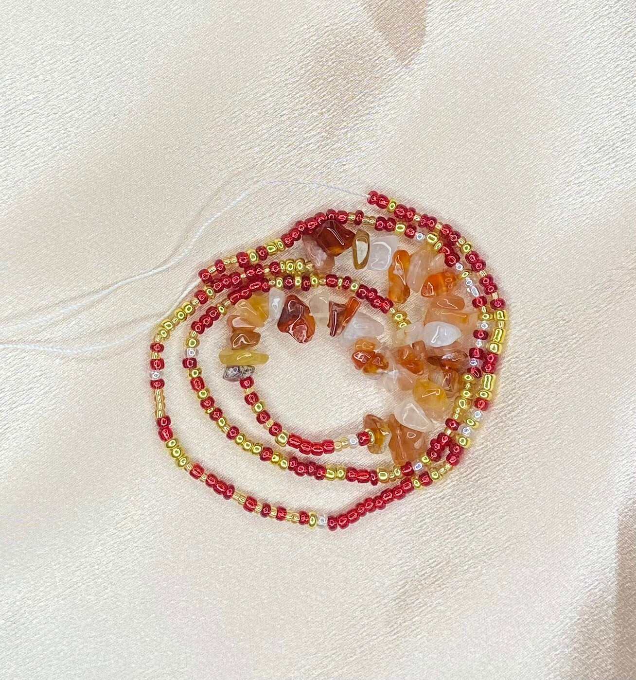 Carnelian Waist Beads 𖦹