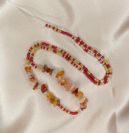 Carnelian Waist Beads 𖦹